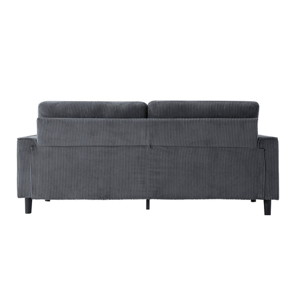 English Elm 81.8"corduroy Ribbed Upholstered 2-seater Sofa with Iron Wood Frame for Living Room Gray W5515P488194