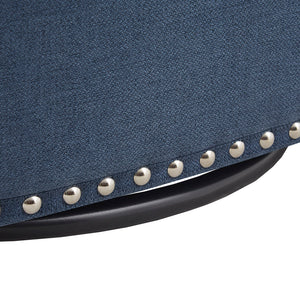 JLA Home Madison Park - Upholstered Swivel Barrel Chair with Nailheads and 360° Smooth Rotation, Plush Foam Comfort Blue MP103-1103