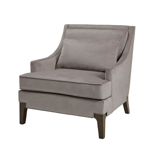 JLA Home Martha Stewart - Arm Anna Accent Chair by Martha Stewart Perry Street — Urban-modern upholstered seat, lumbar pillow, solid wood legs MT100-0053