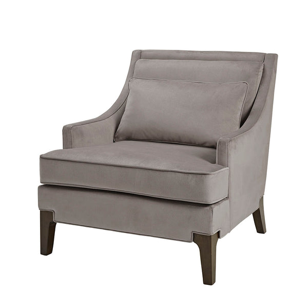 JLA Home Martha Stewart - Arm Anna Accent Chair by Martha Stewart Perry Street — Urban-modern upholstered seat, lumbar pillow, solid wood legs MT100-0053