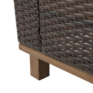 English Elm Christopher Knight Home® - GLENWOOD Single Sofa Brown PE Rattan Outdoor Armchair with Iron Frame, Waterproof Fabric, Compact 52.5" L x 33.15" W x 19.5" H 60773.00MBG
