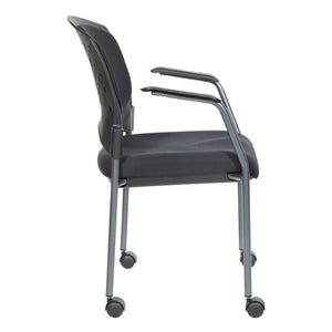 OSP Home Furnishings Upholstered Visitor Chair with Ergonomic Padded Seat Stackable Steel Frame for Office Use 84740-30