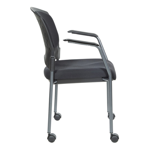 OSP Home Furnishings Upholstered Visitor Chair with Ergonomic Padded Seat Stackable Steel Frame for Office Use 84740-30