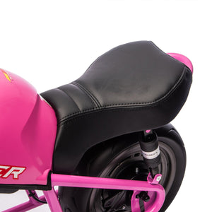 English Elm 24v300w Kids Electric Muscle Motorcycle with Dual Suspension Wide Eva Tires and Twist Throttle Pink W1578P382508