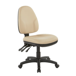 OSP Home Furnishings Dual Function Ergonomic Office Chair with Lumbar Support and Adjustable Foam Seat Buff 36420-R104