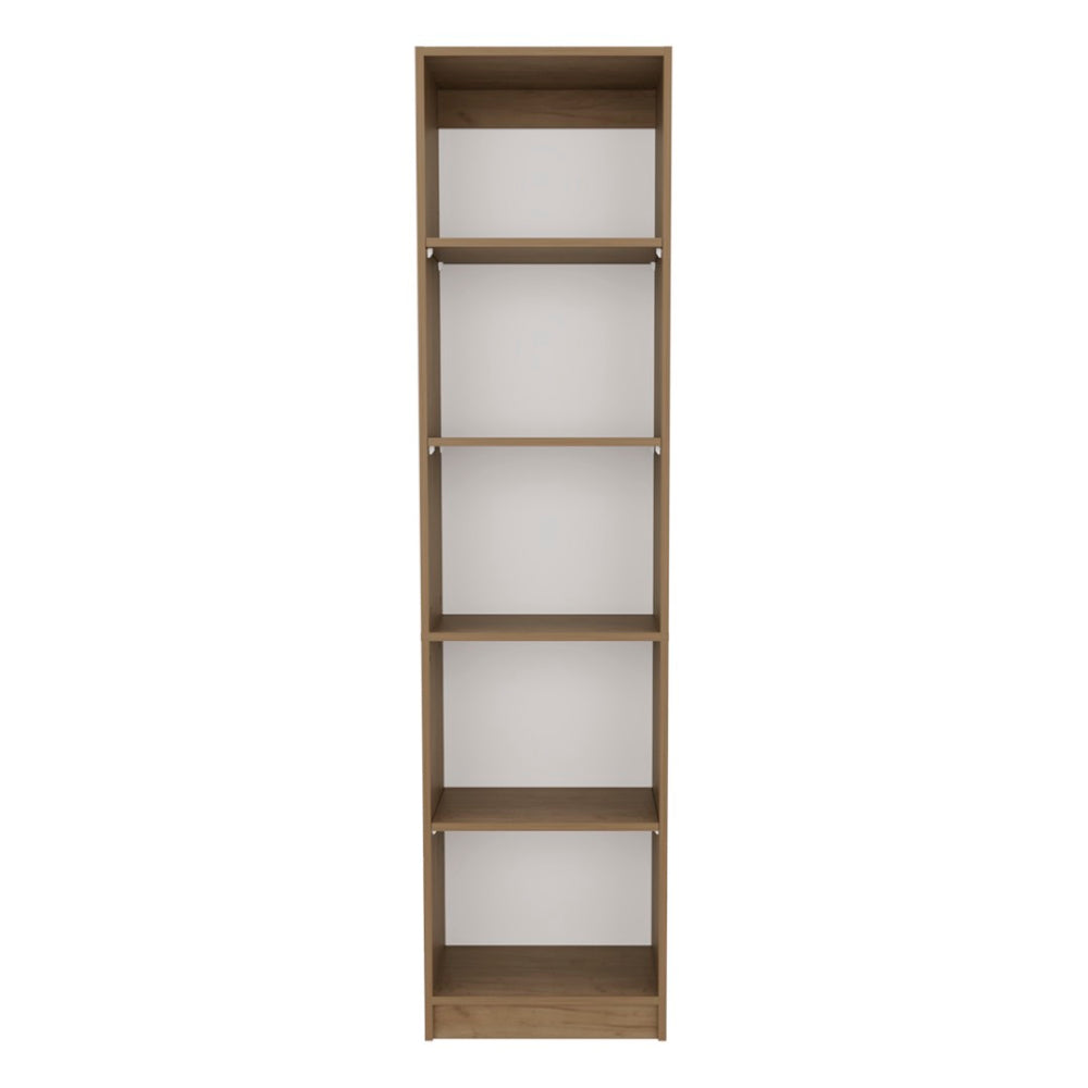 English Elm Verdi Bookcase Eco - 5-Shelf Macadamia & White Storage Solution For Stylish Compact Spaces B092P315586-GIGA