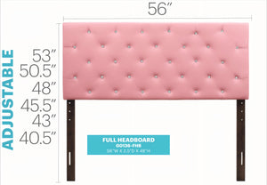English Elm Cheerful Upholstered Panel Headboard Adjustable Height for Twin or Full Bed Frames Pink B078112055
