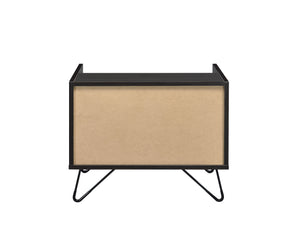English Elm Melkree Oak & Black Accent Table with Drawer and Open Shelf, Industrial Modern 19" Display Unit B2726P243245