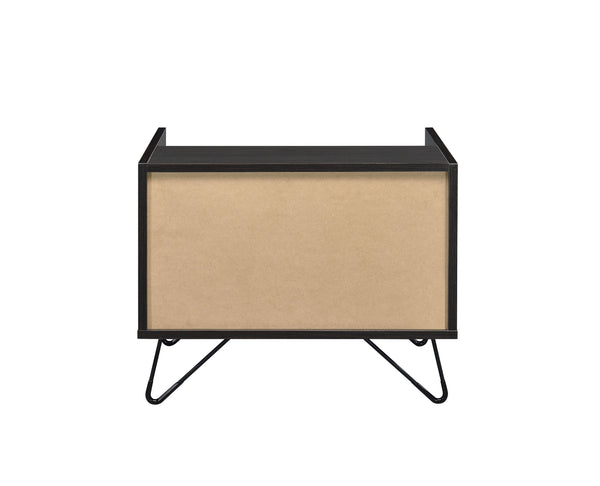 English Elm Melkree Oak & Black Accent Table with Drawer and Open Shelf, Industrial Modern 19" Display Unit B2726P243245