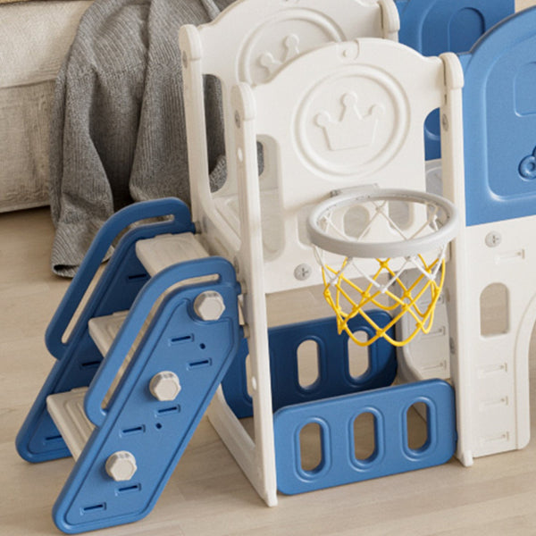 English Elm Toddler Playset 11 in 1 Hdpe Indoor Outdoor Swing Slide Basketball Climbing Set W509P227265
