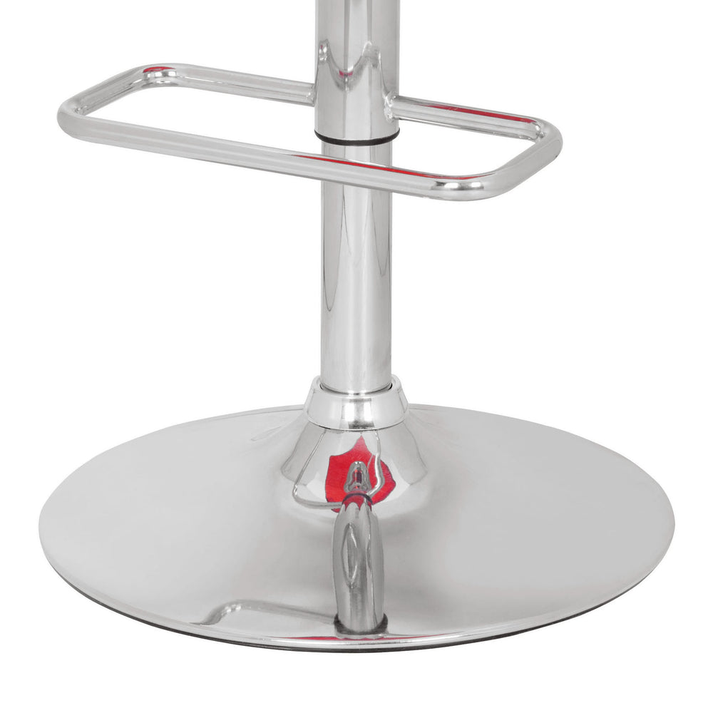 English Elm Red Red and Chrome Adjustable Swivel Stool with Gas Lift 360° Swivel Low Back Support, 35.5" H B062P186418