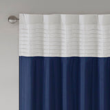 Madison Park Amherst Transitional Polyoni Pintuck Curtain Panel MP40-2225 Navy