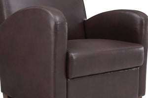 OSP Home Furnishings Aiden Chair & Ottoman Faux Leather Cocoa