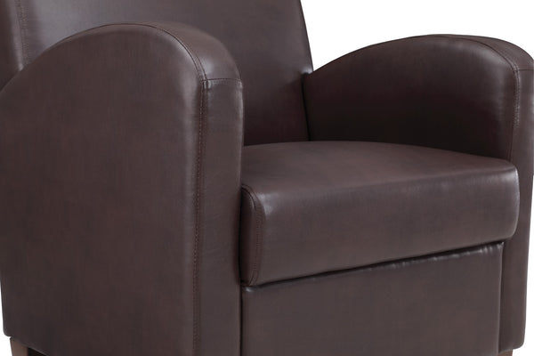 OSP Home Furnishings Aiden Chair & Ottoman Faux Leather Cocoa