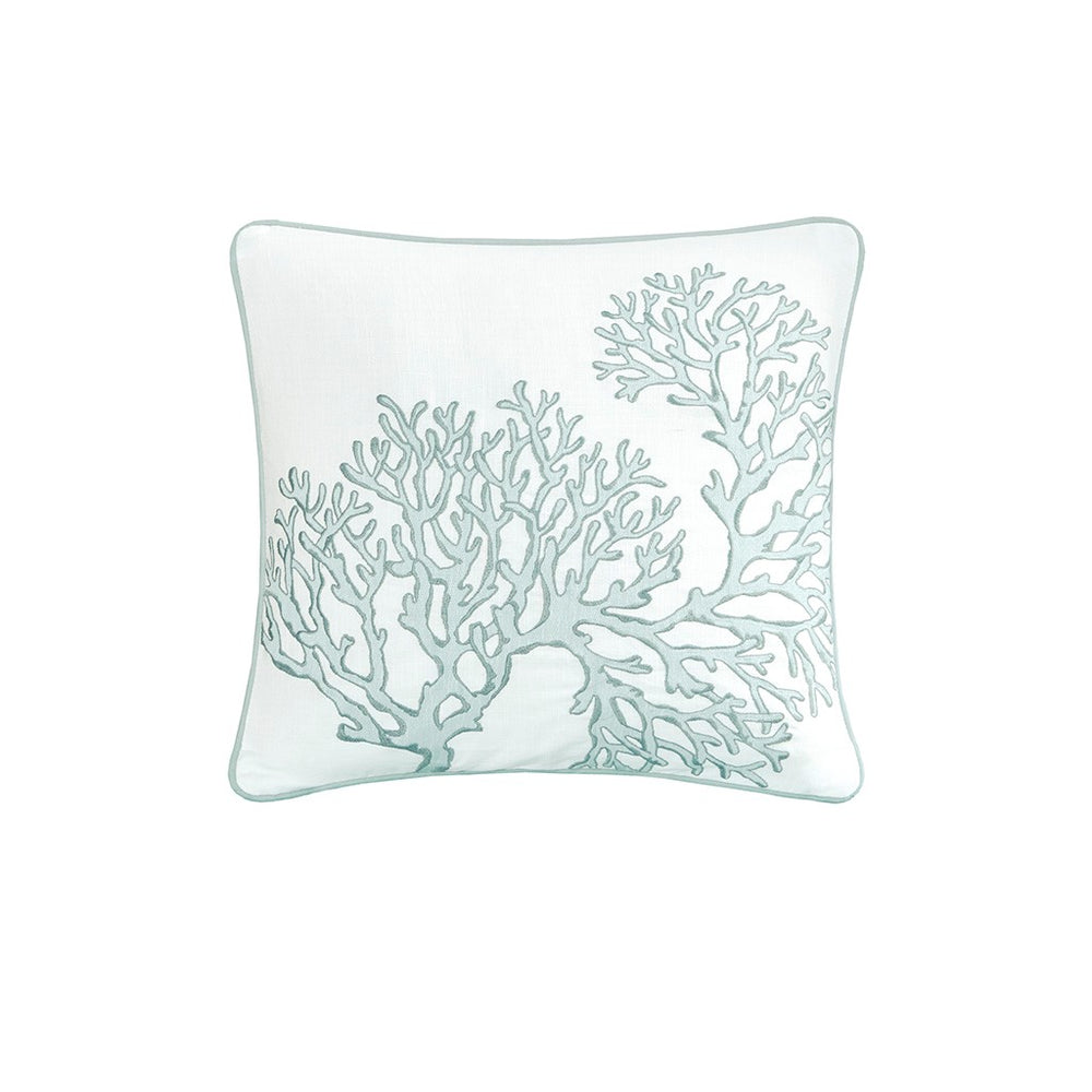 English Elm 4 Harbor House Seaside Cotton Percale Reversible Quilt Set with Embroidered Starfish and Shells, Full/Queen Aqua 20.87 L x 16.93 W x 10.24 H B03595790