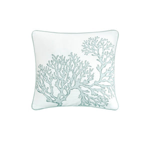 English Elm 4 Harbor House Seaside Cotton Percale Reversible Quilt Set with Embroidered Starfish and Shells, Full/Queen Aqua 20.87 L x 16.93 W x 10.24 H B03595790