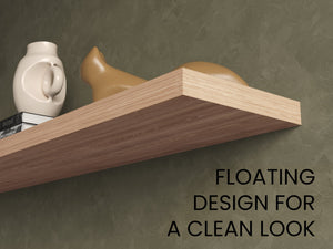 English Elm Floating Shelf Lyle Beige Pine Set of Two – Space-Saving Engineered Wood Shelves 47.2" x10.2" Durable Stylish Décor B092P238728