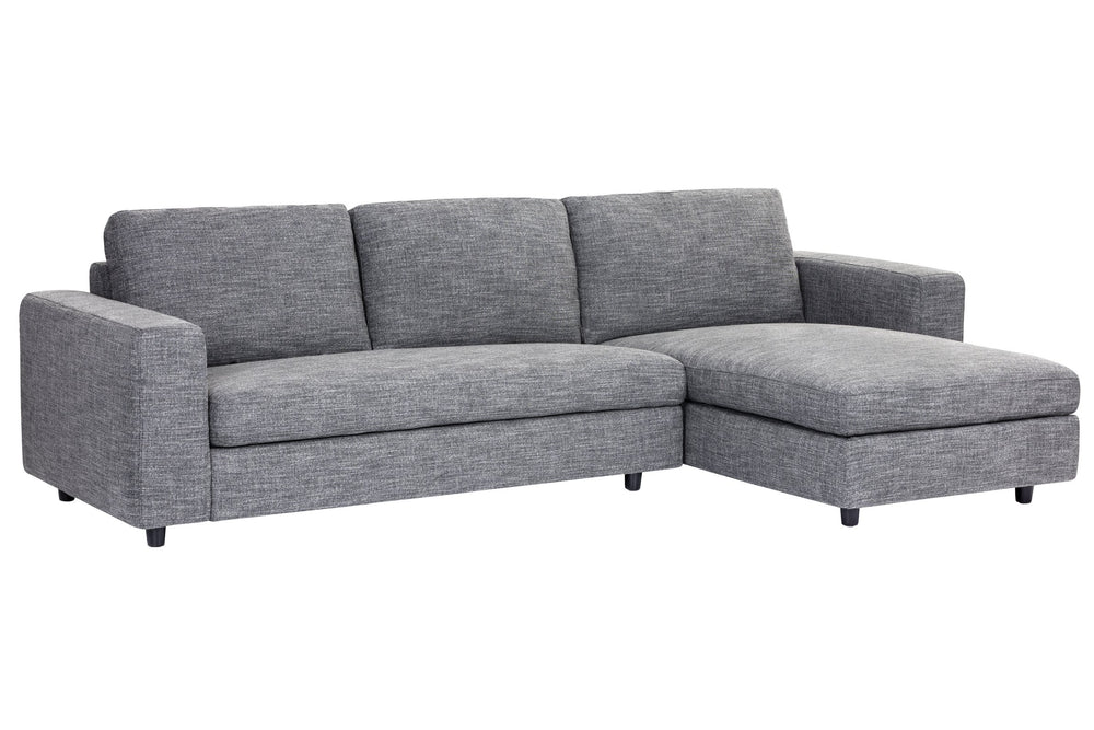 Sunpan Ethan Sofa Chaise - Stylish Comfort with Clean Lines and Black Solid Wood Legs for Modern Spaces Right Arm Facing - 110.5W x 64D x 31H