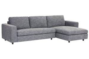 Sunpan Ethan Sofa Chaise - Stylish Comfort with Clean Lines and Black Solid Wood Legs for Modern Spaces Right Arm Facing - 110.5W x 64D x 31H