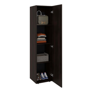 English Elm Wenge Finish Slim Four Shelf Storage Cabinet for Bedroom Hallway or Tight Spaces B062P483763