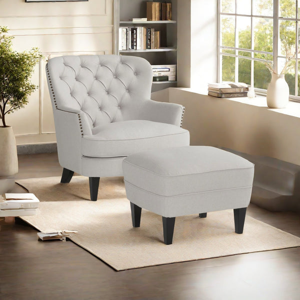 English Elm Christopher Knight Home® - Contemporary Light Grey Fabric Club Chair & Ottoman Set — Chic Durable Upholstery, 300lb Capacity, Versatile Accent Seat 59289.00