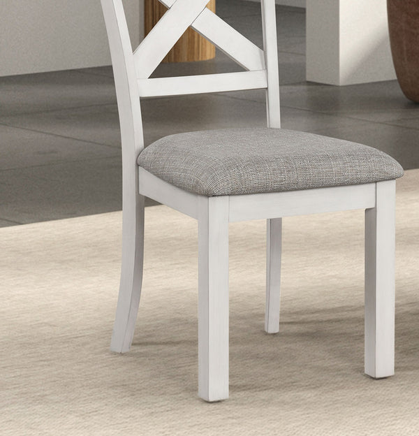 English Elm Rustic White Oak Cross Back Dining Chairs Set of 2 with Cushioned Seats Farmhouse Comfort & Style B011P326226