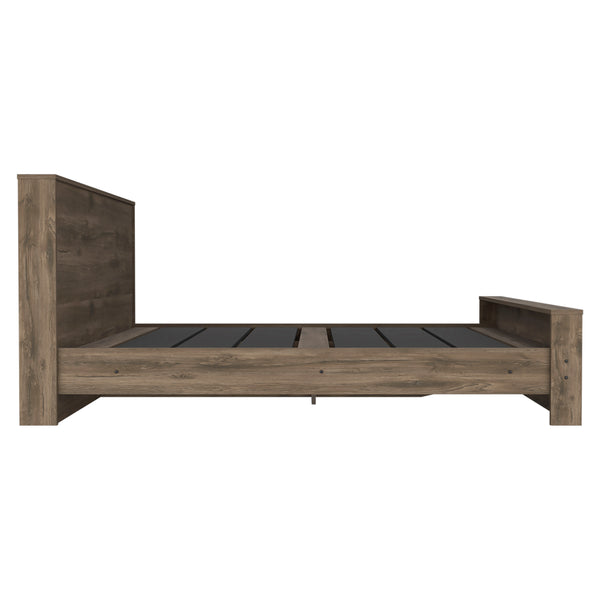 English Elm Galanto Full Size Platform Bed with Headboard Dark Brown — Modern Classic Design, 440 lb Capacity, Easy Assembly B070S00317
