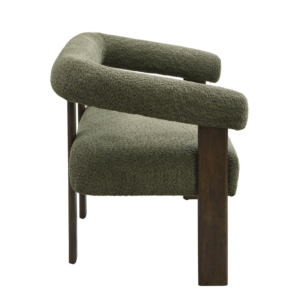 English Elm Christopher Knight Home® - Round boucle armrest loveseat with curved ergonomic design, compact cozy two-seater for small spaces and lofts Brown,Green N771P370615L