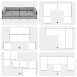 English Elm Modular Fabric Sectional Sofa with Under Seat Storage and Sleeper Flexibility W680S00127