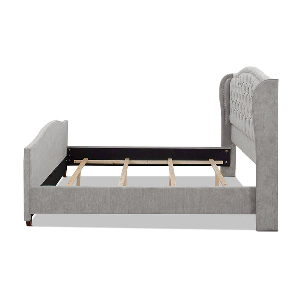 English Elm Jennifer Taylor Home - Marcella Upholstered King Bed Set - Silver Grey Comfort With Stylish Nailhead Accents & Durable Design B2719P238222