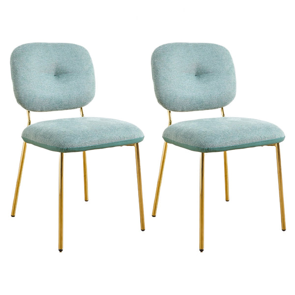 English Elm Modern Upholstered Dining Chairs Set of 2 with Metal Legs — Compact, Ergonomic Accent Seating for Small Spaces Green N842P284565C