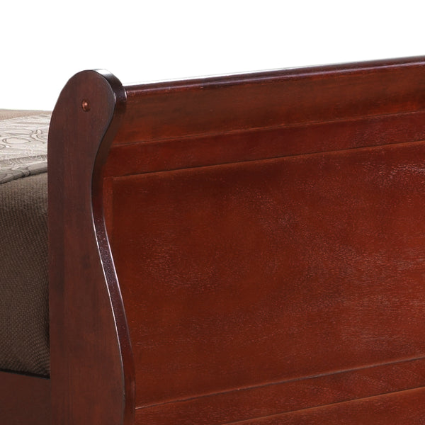 English Elm Classic Cherry Twin Bed With Storage, Timeless Cherry Finish, Durable Particle Board, Space-Saving Design B078S00290
