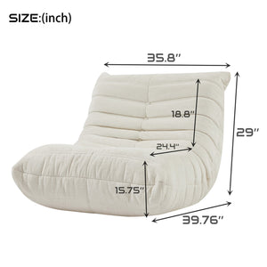 English Elm Fireside Chenille Floor Chair — Plush Armless Lounge Sofa, High-Resilience Foam, Lightweight, Non-Slip Comfort W791P241292