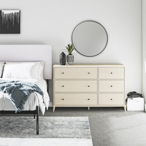 English Elm Farnsworth Mid-century Modern Six Drawer Dresser Warm Wood Finish Bedroom Storage B2733S00018