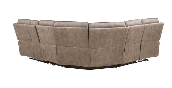 English Elm Olwen Mocha Nubuck Power Sectional Sofa with USB Ports, Reversible Console, Cup Holders, Storage B2726S00120