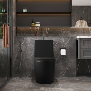 English Elm 1.1/1.6 Gpf Matte Black One-piece Toilet Ada Comfort Height Dual Flush Elongated Bowl T5287P464563