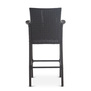 English Elm Christopher Knight Home® - Littleton Outdoor Barstool Set Of 2 - Stylish Grey Wicker For Modern Patios & Poolside Relaxation 57113.00GRY