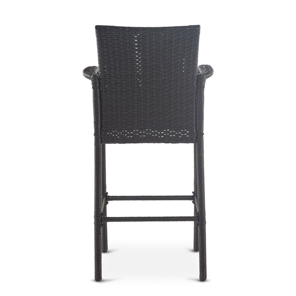English Elm Christopher Knight Home® - Littleton Outdoor Barstool Set Of 2 - Stylish Grey Wicker For Modern Patios & Poolside Relaxation 57113.00GRY