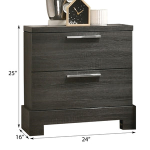 English Elm Grey Oak Romantic 2-Drawer Nightstand with Smooth Kenlin Glide, Dovetail Construction & Sturdy Build B062P209011