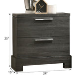 English Elm Grey Oak 2-Drawer Nightstand