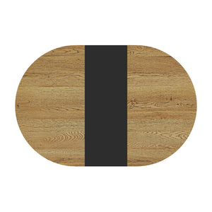 English Elm Sn-ovt150-6-wdbk Two-tone Oval Dining Table Wood Grain Mdf Top Modern Family Kitchen W3875P372896