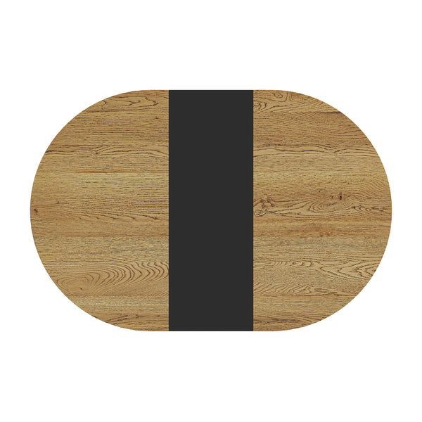 English Elm Sn-ovt150-6-wdbk Two-tone Oval Dining Table Wood Grain Mdf Top Modern Family Kitchen W3875P372896