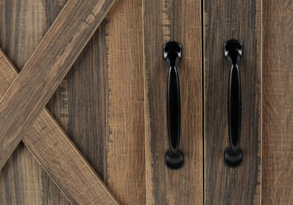 English Elm Tv Stand 60 Inch Rustic Farmhouse Console with Sliding Barn Doors, Ample Storage, Cable Management Brown 64 L x 20 W x 6 H B2710P219115