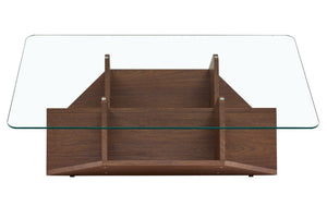 English Elm A Modern Two-tier Mdf Coffee Table with Open Shelf for Living Room Storage W3875P396857