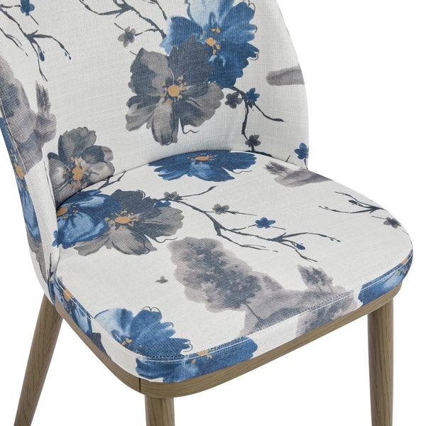 English Elm Dining Chair Set of 2 Mid-century Walnut Wood Frame Upholstered Seat and Back N771P237036Z
