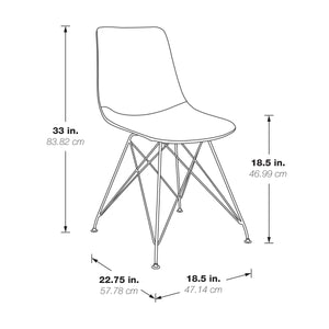 OSP Home Furnishings Trenton Chair  - Set of 4 Charcoal