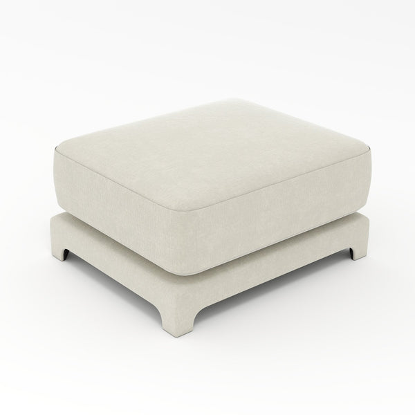 English Elm 30 Tufted Chenille Ottoman Compact Footrest Extra Seating Living Room Accent Cream W714P297557