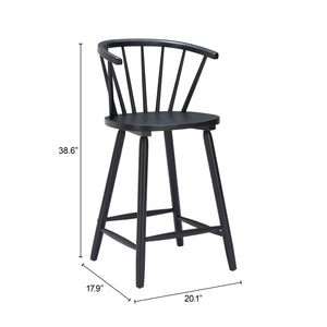 Zuo Modern Stenger Counter Stool Set - Stylish And Durable Rubberwood Design For Modern Spaces And Hospitality Black Rubberwood 110522-zuo-modern