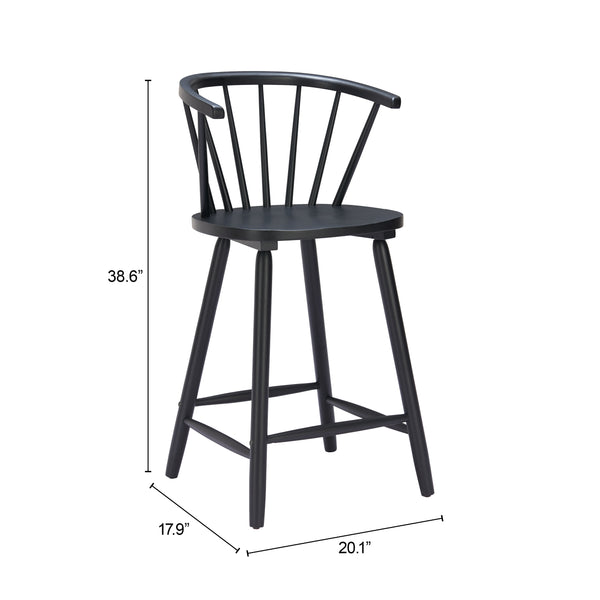 Zuo Modern Stenger Counter Stool Set - Stylish And Durable Rubberwood Design For Modern Spaces And Hospitality Black Rubberwood 110522-zuo-modern