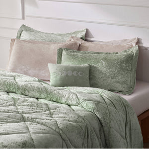 English Elm 3 Pcs Twin/Twin Xl Velvet Duvet Cover Set - Luxe Green Bedding With Embroidered Pillow & Cozy Texture B035P319879